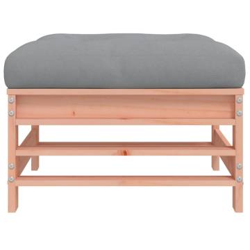 Garden Footstool with Cushion - Solid Wood Douglas | Hipo Market