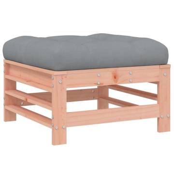 Garden Footstool with Cushion - Solid Wood Douglas | Hipo Market