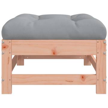 Garden Footstools with Cushions - Solid Douglas Wood 2pcs