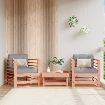 Garden Chairs with Cushions - Solid Douglas Wood (2 pcs)