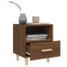 Elegant Brown Oak Bedside Cabinets - Set of 2