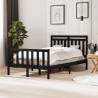 Bed Frame Black 120x190 cm Small Double Solid Wood Colour black Size 120 x 190 cm 