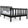 Black Bed Frame 120x190 cm Small Double - Solid Wood Design