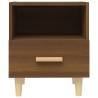 Elegant Brown Oak Bedside Cabinets - Set of 2