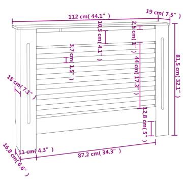 Radiator Cover White 112x19x81.5 cm MDF - Stylish & Durable