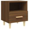 Elegant Brown Oak Bedside Cabinets - Set of 2