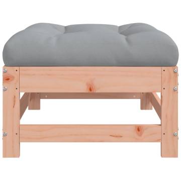 Garden Footstool with Cushion - Solid Douglas Wood