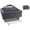 ProGarden Dark Grey Fire Bowl with BBQ Rack - 52.5x52.5 cm