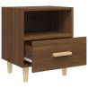 Elegant Brown Oak Bedside Cabinets - Set of 2