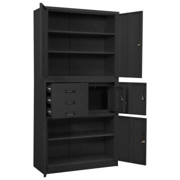 Steel Office Cabinet Anthracite 90x40x180 cm - Durable Storage