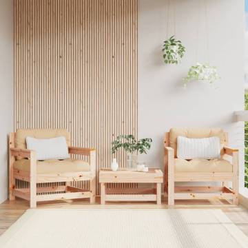 Garden Chairs with Cushions - 2 pcs Solid Pine Wood | HipoMarket