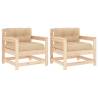 Garden Chairs with Cushions - 2 pcs Solid Pine Wood | HipoMarket