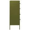 Stylish Olive Green Chest of Drawers - 80x35x101.5 cm Steel