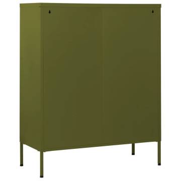 Stylish Olive Green Chest of Drawers - 80x35x101.5 cm Steel