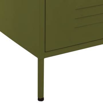 Stylish Olive Green Chest of Drawers - 80x35x101.5 cm Steel