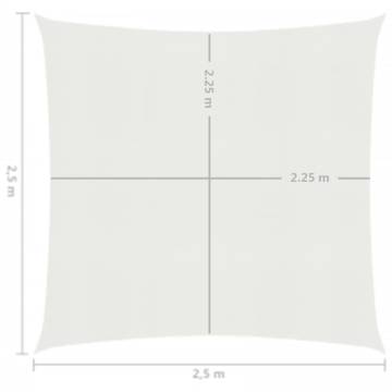 White Sunshade Sail 2.5x2.5m 160 g/m² - UV Resistant