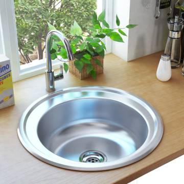 Stainless Steel Kitchen Sink with Strainer & Trap - Modern Design