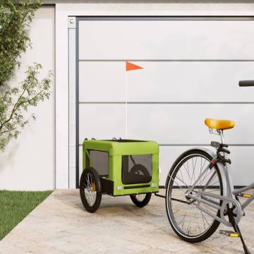 Pet Bike Trailer - Green & Black Oxford Fabric & Iron | HipoMarket