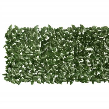 Stylish Balcony Screen with Dark Green Leaves | 300x75 cm