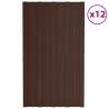 Roof Panels 12 pcs Galvanised Steel Brown 80x45 cm Colour brown Size 80 x 45 cm Quantity in Package 12 