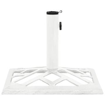 Sturdy White Cast Iron Umbrella Base - 44x44x31 cm