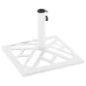 Sturdy White Cast Iron Umbrella Base - 44x44x31 cm