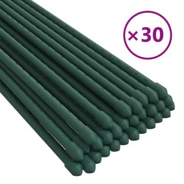 30 pcs Green Garden Plant Stakes - 150 cm Steel Support