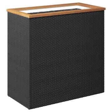 Planter Black 80x40x80 cm - Durable Poly Rattan