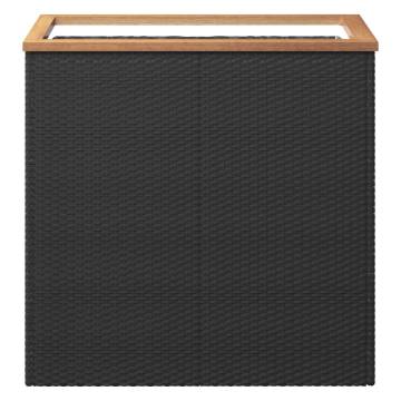 Planter Black 80x40x80 cm - Durable Poly Rattan