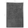 Washable Anthracite Doormat 40x60 cm - Durable & Non-slip