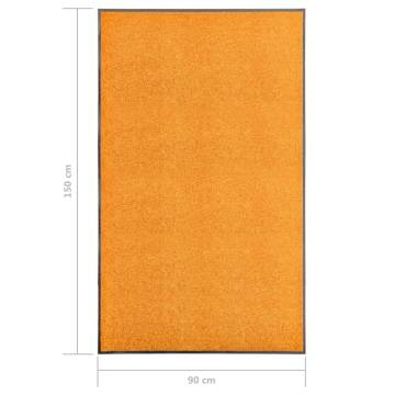 Washable Orange Doormat 90x150 cm - Durable & Non-Slip