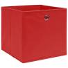 Stylish 10 pcs Storage Boxes - Red Non-woven Fabric 28x28 cm