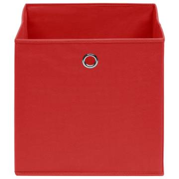 Stylish 10 pcs Storage Boxes - Red Non-woven Fabric 28x28 cm