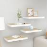 Floating Wall Shelves 4 pcs Oak and White 40x23x3.8 cm MDF Colour oak and white Size 40 x 23 x 3.8 cm Quantity in Package 4 Number of Pieces 1 