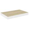 Floating Wall Shelves - Oak & White 4 pcs | Hipomarket UK