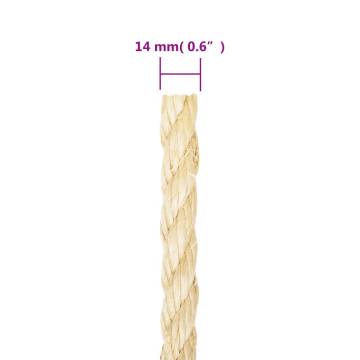 100% Natural Sisal Rope 14mm x 25m - Durable & Versatile