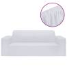 2-Seater Stretch Couch Slipcover - White Polyester Jersey