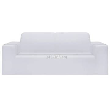 2-Seater Stretch Couch Slipcover - White Polyester Jersey