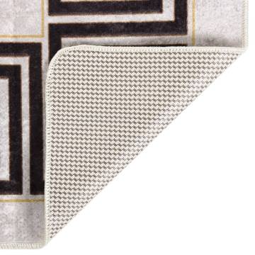 Washable Light Beige Rug 120x180 cm - Anti Slip & Stylish