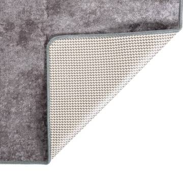 Washable Grey Rug 120x180 cm | Anti-Slip & Soft Velvet