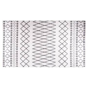 Washable Black & White Rug 190x300 cm | Anti-Slip Design