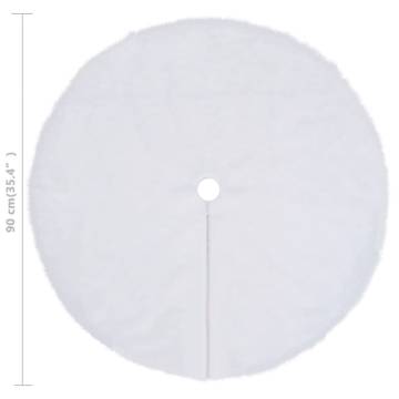 Christmas Tree Skirt White 90 cm Faux - Elegant Decor