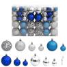 100 Pcs Blue & Silver Christmas Baubles - Adorn Your Tree!