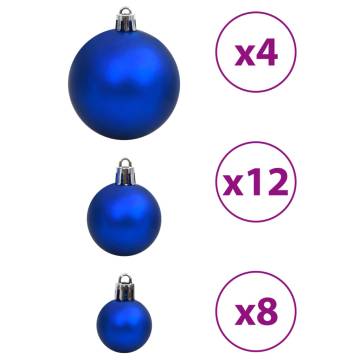 100 Pcs Blue & Silver Christmas Baubles - Adorn Your Tree!