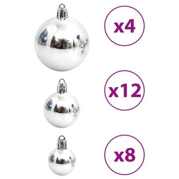 100 Pcs Blue & Silver Christmas Baubles - Adorn Your Tree!