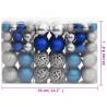 100 Pcs Blue & Silver Christmas Baubles - Adorn Your Tree!