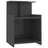 High Gloss Grey Bed Cabinet - Stylish & Practical Storage