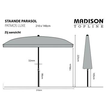 Madison Parasol Patmos Luxe 210x140 cm - Grey