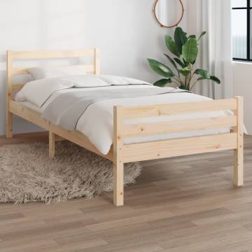 Solid Wood Bed Frame 90x190 cm Single - Modern Design