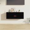 Wall Cabinet Black 80x30x30 cm Solid Wood Pine Colour black Quantity in Package 1 